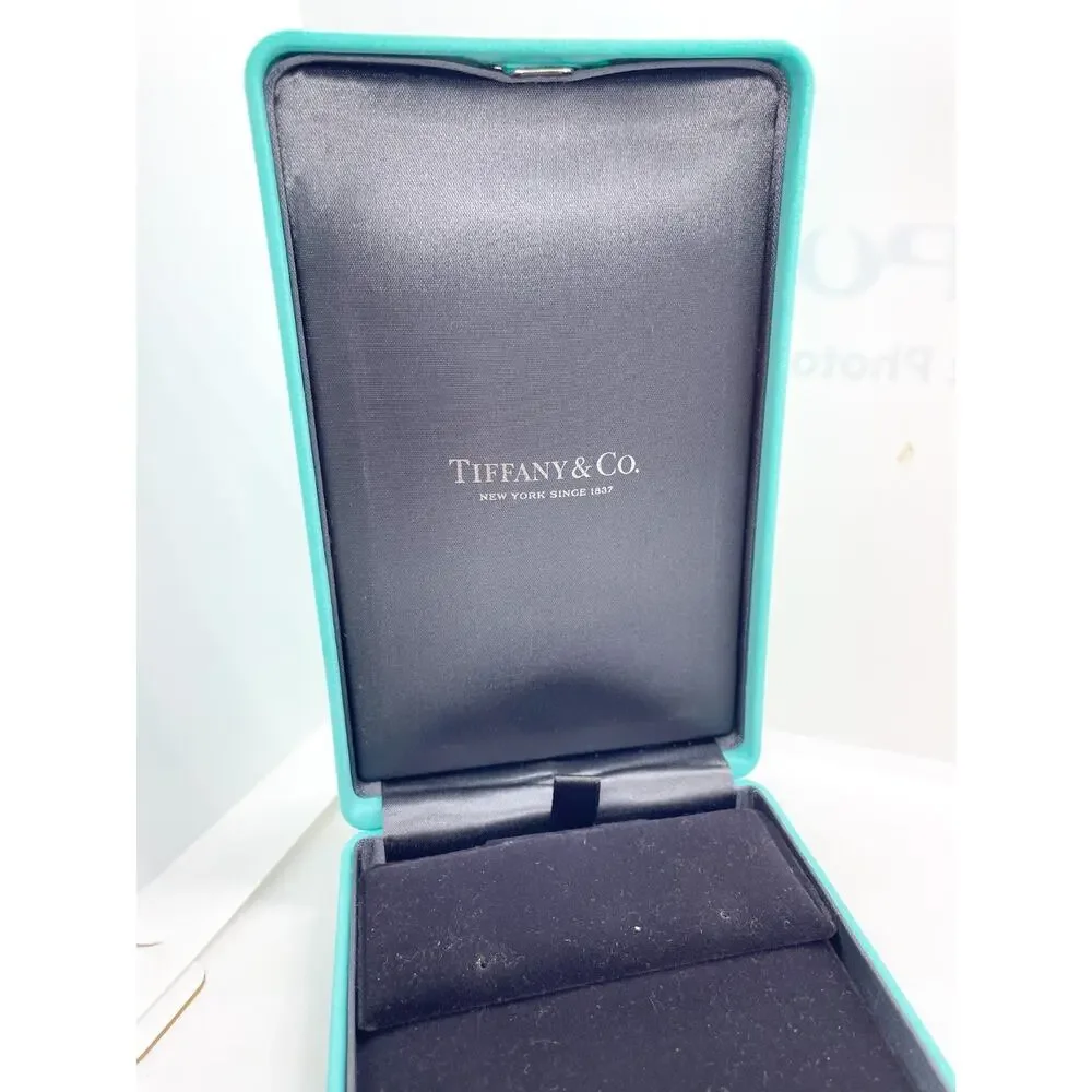 Tiffany & Co. Blue Leather Necklace & Earrings Holder Case Display Box